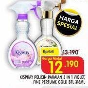 Promo Harga Kispray Pelicin Pakaian Spray Violet, Glamorous Gold 318 ml - Superindo