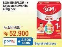 Promo Harga SGM Eksplor Soya 1-5 Susu Pertumbuhan Madu, Vanila 400 gr - Indomaret