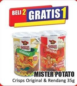 Promo Harga Mister Potato Snack Crisps Original, Rendang 35 gr - Hari Hari