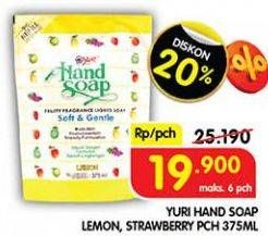 Promo Harga Yuri Hand Soap Lemon, Strawberry 375 ml - Superindo