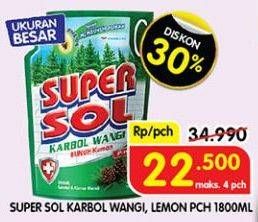 Promo Harga Supersol Karbol Wangi Lemon Mint 1800 ml - Superindo