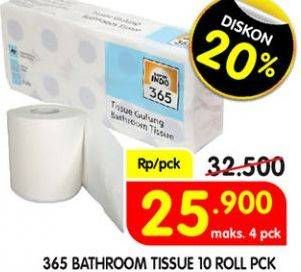 Promo Harga 365 Bathroom Tissue Embossed 10 roll - Superindo