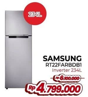 Promo Harga Samsung RT22FARBDB1/SE Kulkas 2 Pintu dengan Digital Inverter 234L   - Yogya