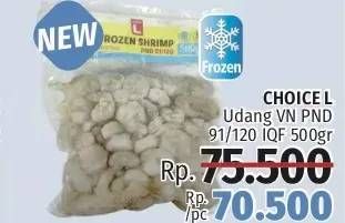 Promo Harga PRIME L Frozen Shrimp 500 gr - LotteMart