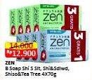 Promo Harga ZEN Anti Bacterial Body Soap Shiso Sea Salt, Shiso Sandalwood, Pure Tea Tree 70 gr - Alfamart