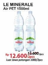 Promo Harga LE MINERALE Air Mineral 1500 ml - Alfamart