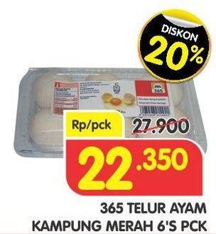 Promo Harga 365 Telur Ayam Kampung 6 pcs - Superindo