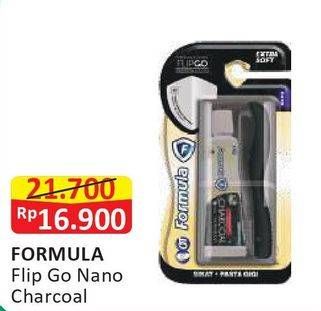 Promo Harga FORMULA Travel Pack Flip Go Charcoal Extra Soft 2 pcs - Alfamart
