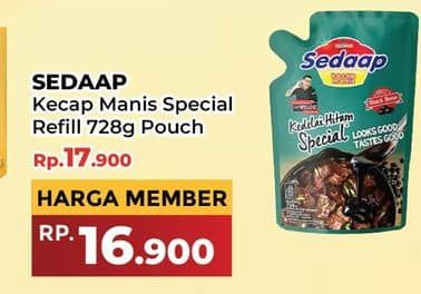 Promo Harga Sedaap Kecap Manis Kedelai Hitam Special 725 ml - Yogya
