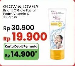 Promo Harga Glow & Lovely (fair & Lovely) Facial Foam Bright C Glow Vitamin C 100 gr - Indomaret