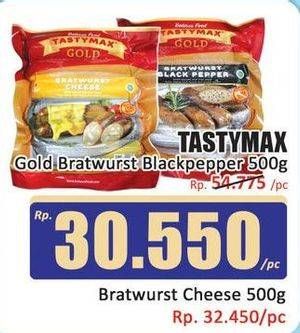 Promo Harga Tastymax Gold Bratwurst Black Pepper 500 gr - Hari Hari