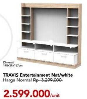 Promo Harga TRAVIS Entertainment Unit Dimensi: 178cm X 157cm X 39cm  - Carrefour