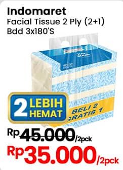 Promo Harga Indomaret Facial Tissue per 3 pouch 180 pcs - Indomaret