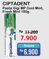 Promo Harga CIPTADENT Pasta Gigi Maxi 12 Plus Cool Mint, Fresh Mint 190 gr - Alfamart