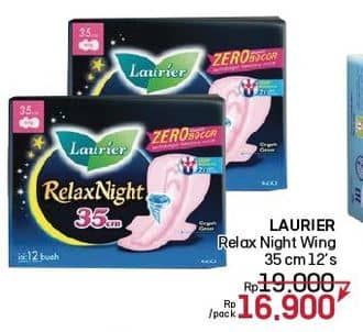 Promo Harga Laurier Relax Night 35cm 12 pcs - LotteMart