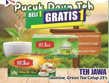Promo Harga Teh Jawa Teh Celup Jasmine Tea, Green Tea per 25 pcs 2 gr - Hari Hari