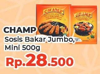 Promo Harga CHAMP Sosis Bakar Mini, Jumbo 500 gr - Yogya
