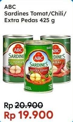 Promo Harga ABC Sardines Saus Tomat, Saus Ekstra Pedas, Saus Cabai 425 gr - Indomaret