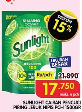 Promo Harga Sunlight Pencuci Piring Jeruk Nipis 100 1500 ml - Superindo