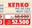 Promo Harga Kenko Gel Pen Easy Black 12 pcs - Lotte Grosir