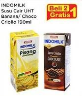 Promo Harga INDOMILK Susu UHT Chocolate Java Criollo, Pisang 190 ml - Indomaret