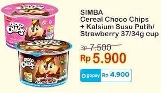 Promo Harga Simba Cereal Choco Chips Susu Putih, Susu Strawberry 34 gr - Indomaret