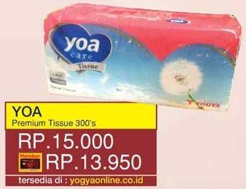 Promo Harga YOA Tissue Premium 300 pcs - Yogya
