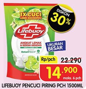 Promo Harga Lifebuoy Pencuci Piring 1500 ml - Superindo