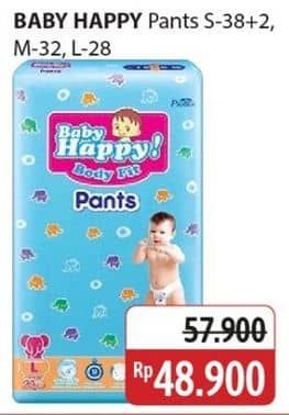 Promo Harga Baby Happy Body Fit Pants S38+2, M32, L28 28 pcs - Alfamidi