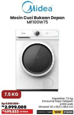 Promo Harga Midea Front Loading Washer - MF100W75  - COURTS