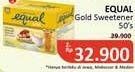 Promo Harga Equal Gold Sweetener per 50 sachet 1 gr - Alfamidi