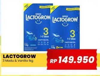 Promo Harga Lactogrow 3 Susu Pertumbuhan Madu, Vanila 1000 gr - Yogya