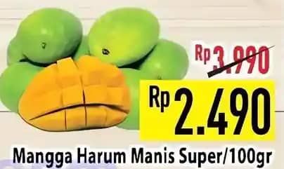 Promo Harga Mangga Harum Manis Super per 100 gr - Hypermart