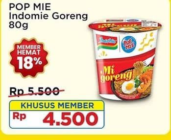 Promo Harga Indomie Pop Mie Instan Indomie Goreng 80 gr - Indomaret