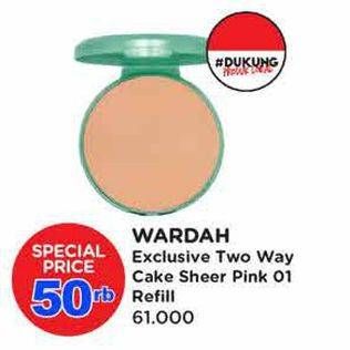 Promo Harga Wardah Exclusive Two Way Cake 02 Sheer Pink 12 gr - Watsons