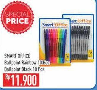 Promo Harga Smart Office Balpoint Rainbow, Black 10 pcs - Hypermart