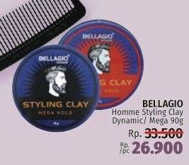Promo Harga BELLAGIO HOMME Styling Clay Dynamic Hold, Mega Hold 90 gr - LotteMart