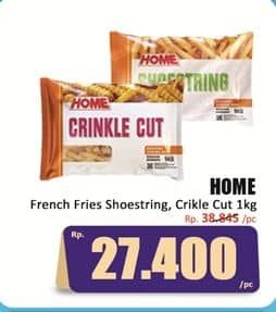 Promo Harga Home French Fries Crinkle Cut, Shoestring 1000 gr - Hari Hari