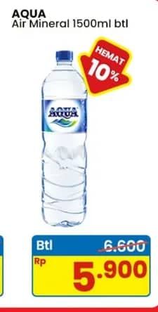 Promo Harga Aqua Air Mineral 1500 ml - Indomaret