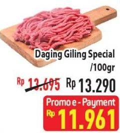 Promo Harga Daging Giling Sapi Spesial per 100 gr - Hypermart