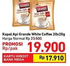 Promo Harga Kapal Api Grande White Coffee per 20 pcs 20 gr - Carrefour