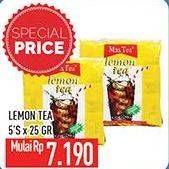 Promo Harga Max Tea Minuman Teh Bubuk Lemon Tea per 5 sachet 25 gr - Hypermart