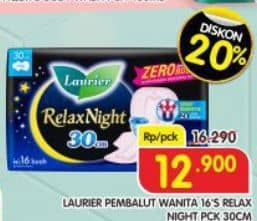 Promo Harga Laurier Relax Night 30cm 16 pcs - Superindo