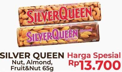 Promo Harga SILVER QUEEN Chocolate Nut, Almond, Fruit Nut 65 gr - Alfamart