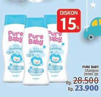 Promo Harga PURE BABY Baby Shampoo 200 ml - LotteMart