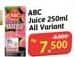 ABC Juice 250 ml Diskon 6%, Harga Promo Rp7.500, Harga Normal Rp8.000, Khusus Member