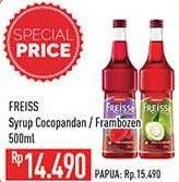 Promo Harga FREISS Syrup Cocopandan, Frambozen 500 ml - Hypermart