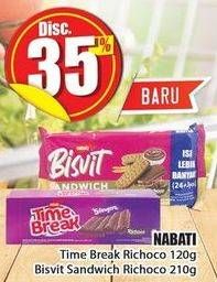 Promo Harga NABATI Time Break Richoco/Bisvit Sandwich Richoco 210gr  - Hari Hari