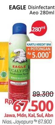 Promo Harga CAP LANG Eagle Eucalyptus Disinfectant Spray 280 ml - Alfamidi