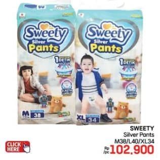 Promo Harga Sweety Silver Pants M38, XL34, L40 34 pcs - LotteMart